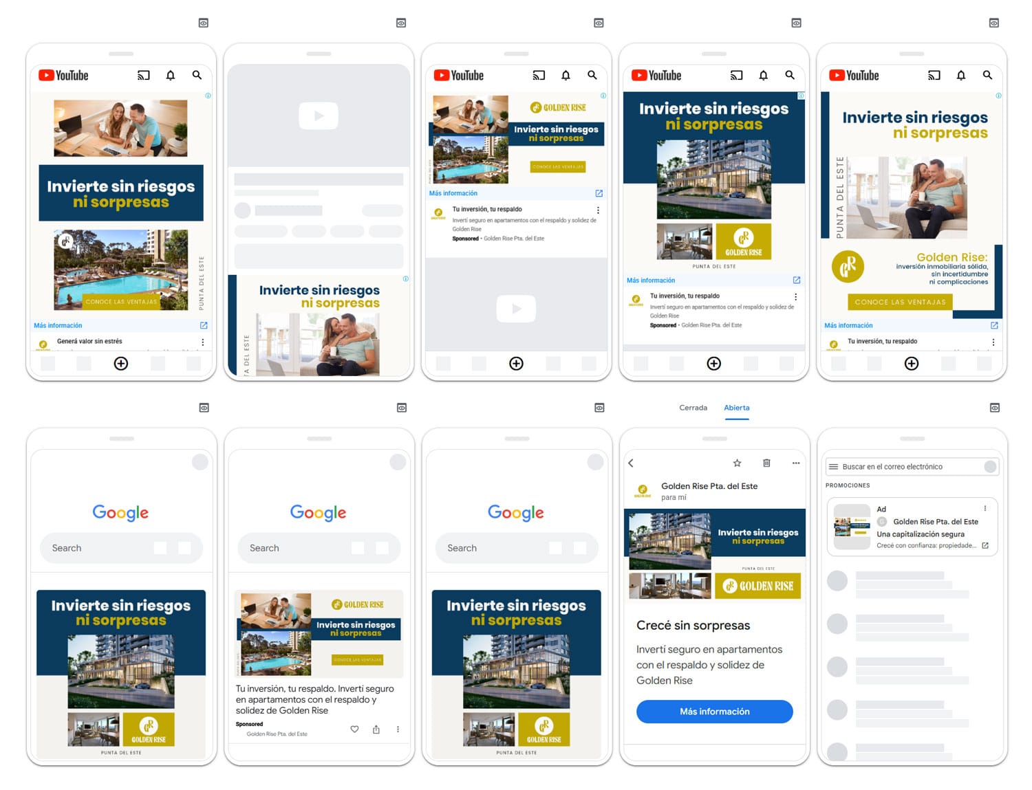 Campaña de Performance en Google Ads para Golden Rise